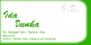 ida dunka business card